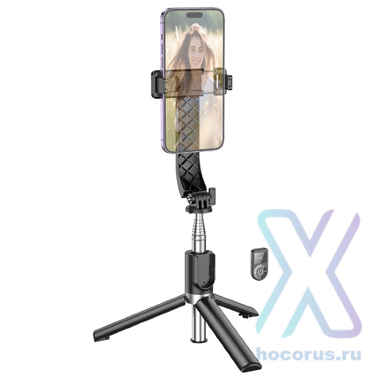Монопод HOCO K20 Prior, беспроводной+штатив, 62-90мм, черный 6942007604116 (МСК) оптом