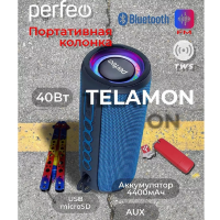 Портативная колонка  Perfeo TELAMON 40Wt FM, MP3 USB|TF, AUX, TWS, LED, HF  синий