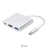 Переходник HOCO HB14 Easy, Type-C - 3xUSB3.0+ HDMI+PD, серебристый 6931474725790 (МСК) оптом