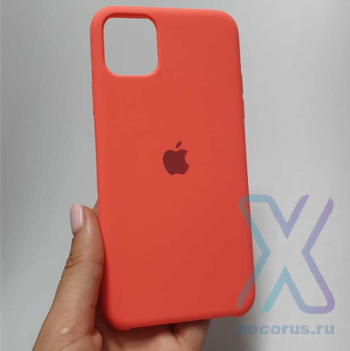 Silicone Case iPhone 11 Pro Max персиковый Накладка силиконовая под оригинал "с логотипом" 00-00044650 (МСК) оптом