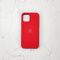 Silicone Case iPhone 12/12 Pro (6.1) красный Накладка силиконовая под оригинал "с логотипом" закрытая 00-00039733 (МСК)