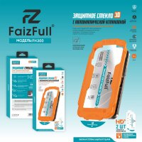(МСК) Защитное стекло iPhone 15Pro max FaizFull FH300 (комплект 2шт) (С рамкой прозрачный) (закаленное, Олеофобное покрытие) R54216