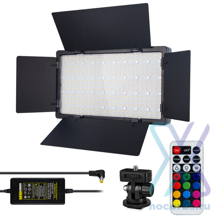 (ИСА.МСК) Светодиодная панель со шторками для фотосъемки LED-600 RGB JBH IS463136 оптом