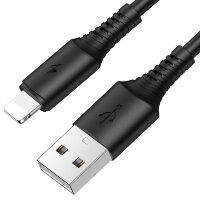 Кабель USB - lightning BOROFONE BX47 1 m силиконовый Black