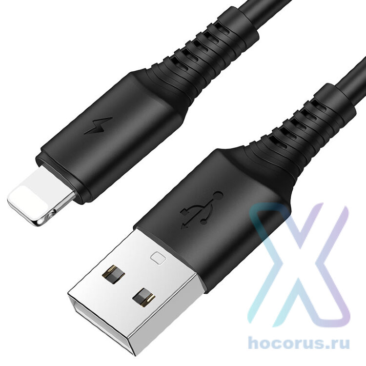 Кабель USB - lightning BOROFONE BX47 1 m силиконовый Black оптом