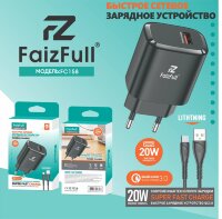 (МСК) CЗУ + кабель lightning FC158 20W QC3.0 Turbo Charge R54040