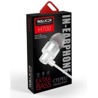 Наушники WALKER H700, микрофон, кнопка ответа, белые