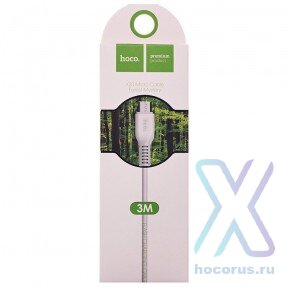 Кабель USB - microUSB HOCO X20 3м силиконовый White оптом