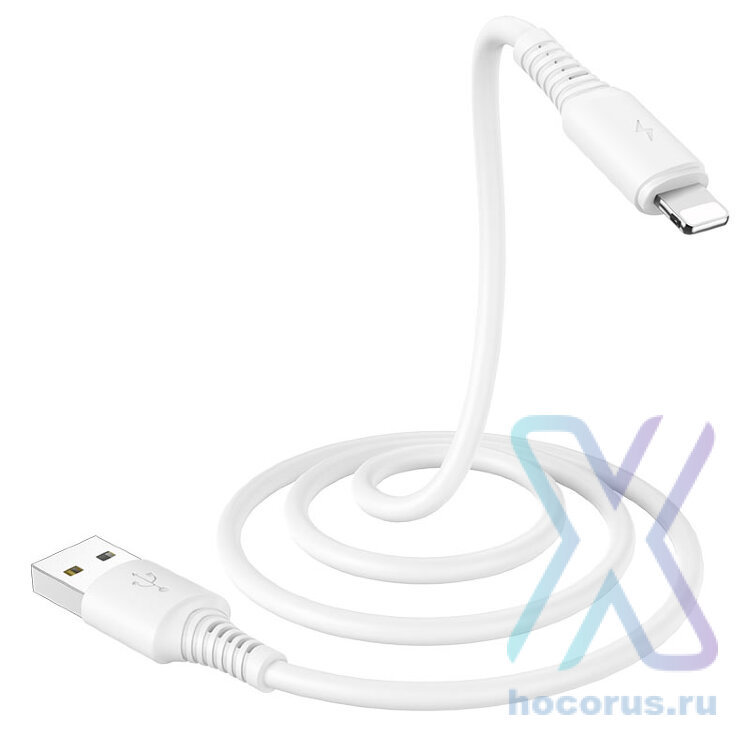 Кабель USB - lightning BOROFONE BX47 1 m силиконовый White оптом