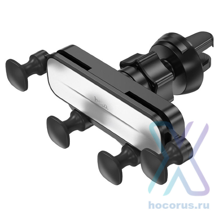 Автомобильный держатель HOCO CA102, зажимной, серый металлик, на воздуховод 6931474762054 (МСК) оптом