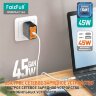 (МСК) СЗУ FaizFull FC186 USB-C 45W USB-A 18W GaN , Super Fast Charge 2.0 в коробке R54156 оптом
