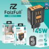 (МСК) СЗУ FaizFull FC186 USB-C 45W USB-A 18W GaN , Super Fast Charge 2.0 в коробке R54156 оптом