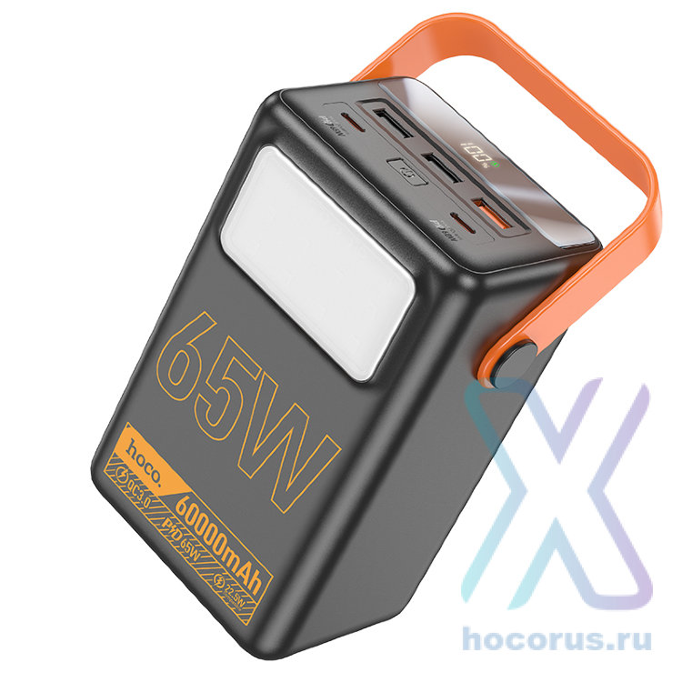 Портативный аккумулятор HOCO J110A Powerful PD65W, 60000 мА⋅ч, черный 6931474795205 (МСК) оптом