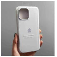 Silicone Case iPhone 13 Pro Max белый Накладка силиконовая под оригинал "с логотипом" закрытая 00-00043804 (МСК)