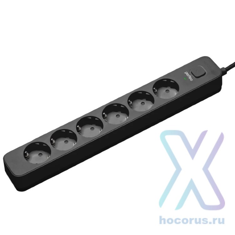 Perfeo сетевой фильтр "POWER STREAM", 2500W, 3,0м, 6 розеток, черный. оптом