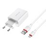 СЗУ BOROFONE BA21A 3A USB + кабель microUSB White быстрая зарядка оптом