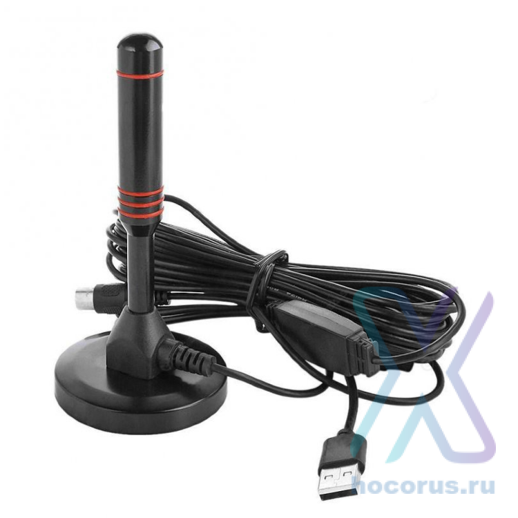 ТВ-антенна Орбита OT-ANT01 (Комнатная, с усилителем, USB) USB,25дБ оптом