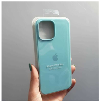 Silicone Case iPhone 13 Pro Max бирюзовый Накладка силиконовая под оригинал "с логотипом" закрытая 00-00044695 (МСК)
