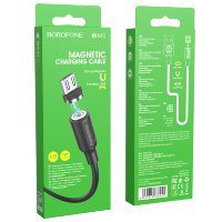 Кабель USB - microUSB BOROFONE BX41 1 m силиконовый магнитный Black