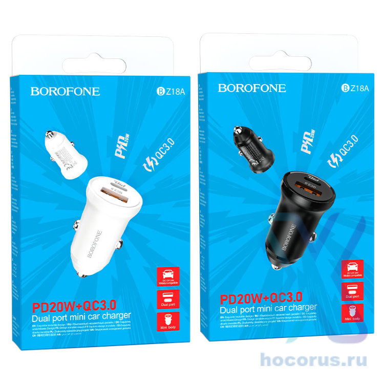 АЗУ BOROFONE BZ18A, USB+Type-C, черный 6974443384888 (МСК) оптом